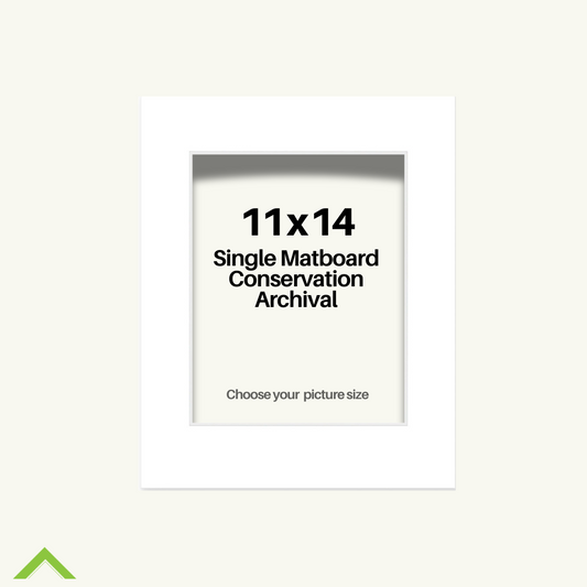 11x14 Custom Cut Conservation Archival Mat with Whitecore