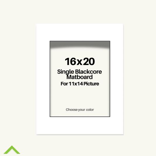 16x20 Pre-cut Mat with Blackcore fits 11x14 Picture Bulk Pack