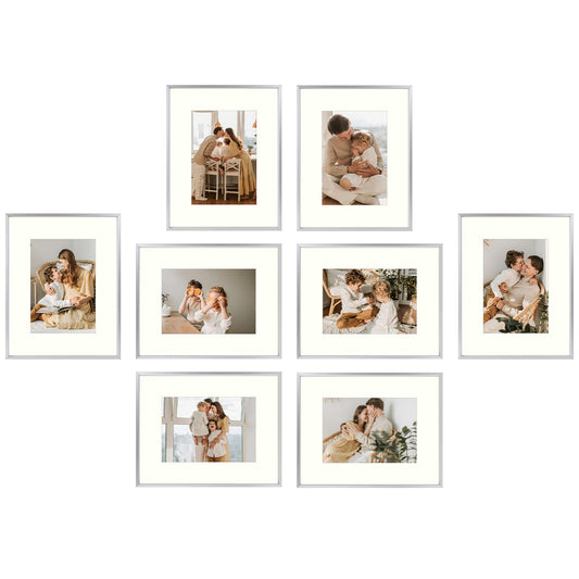 8x10 Aluminum Frame 0.99 Inch for 5x7 Picture - Pack of 8