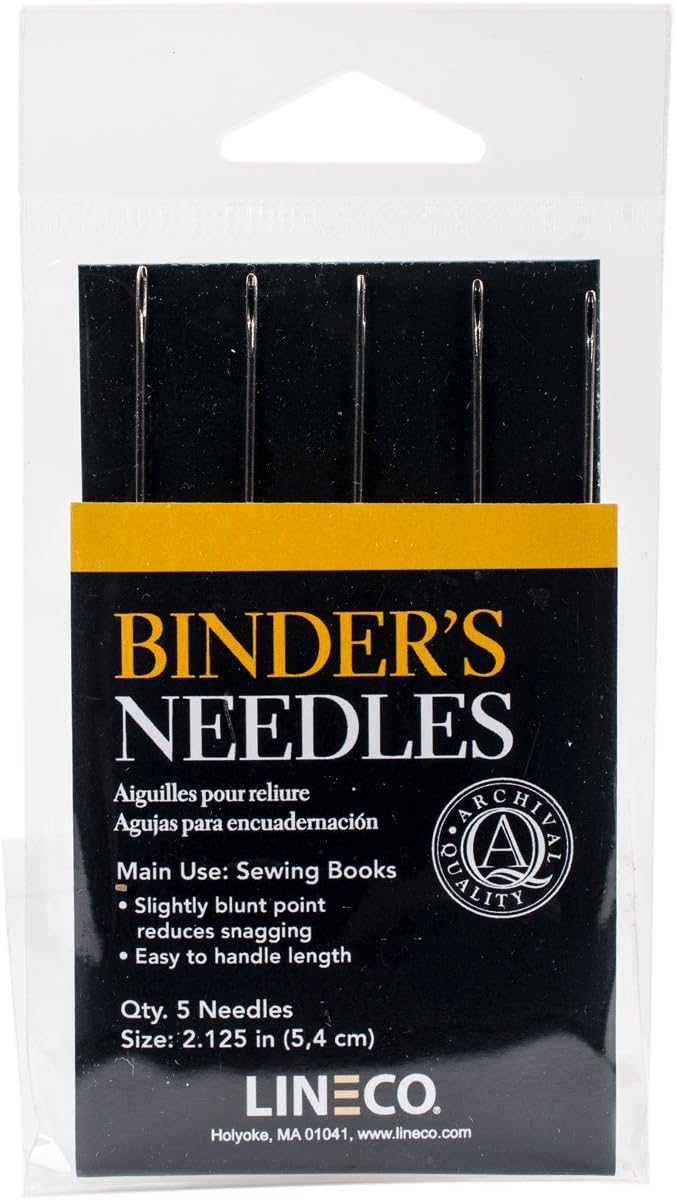 Lineco Book Binding Stainless Steel Needles, Package of 5 (870-887) Clear LIN-870-887 Lineco