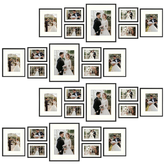 Gallery Aluminum Frame 0.99 Inch for One 11x14, Two 8x10, and Four 5x7 Picture - Pack of 28