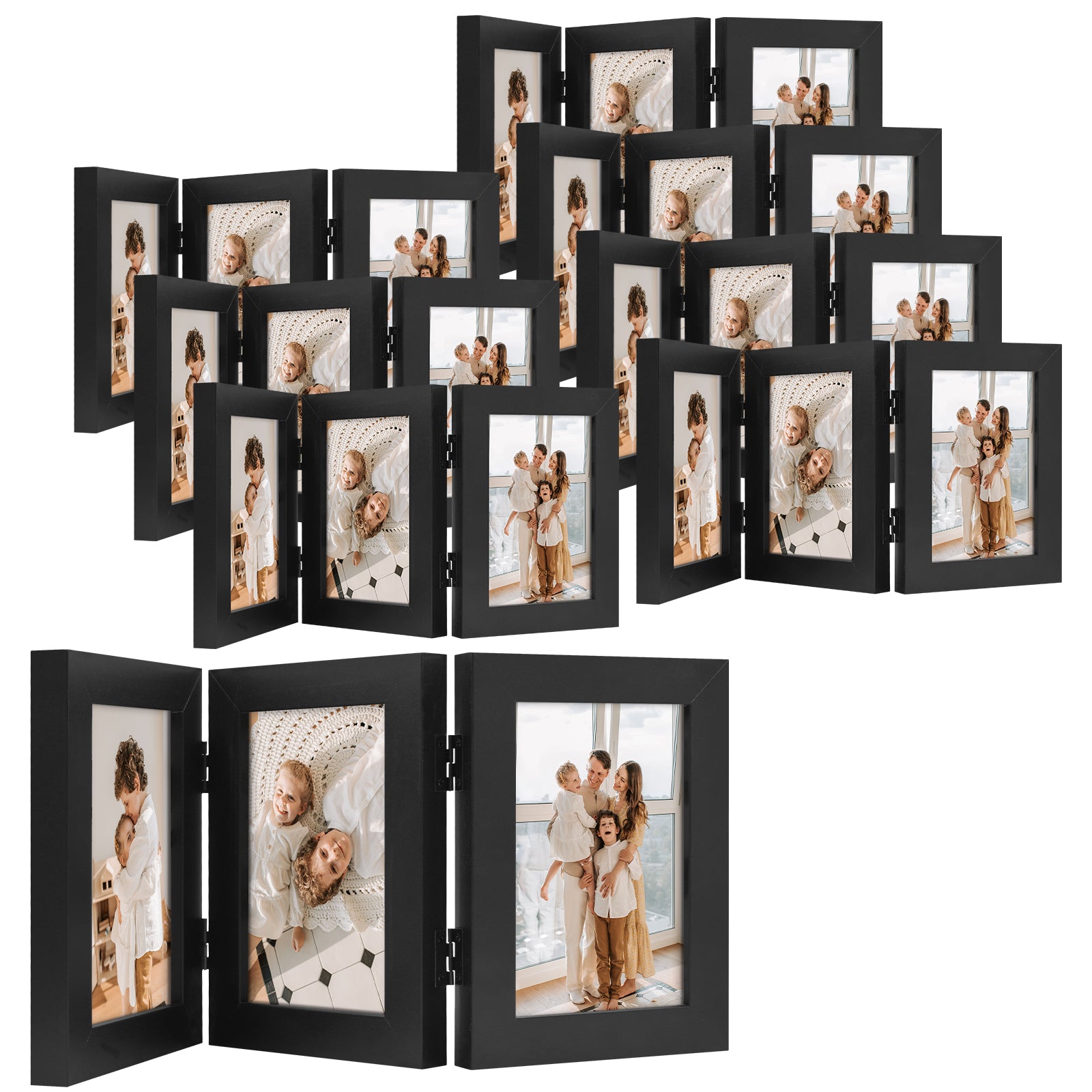 Clearance Three Picture Frame 0.71 Inch- Pack of 8 4x6 Black Picture Frames Golden State Art