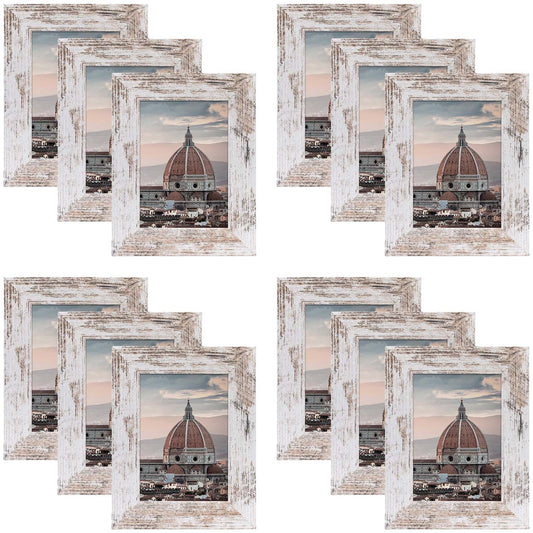 5x7 Distressed White Picture Frame-Pack of 12