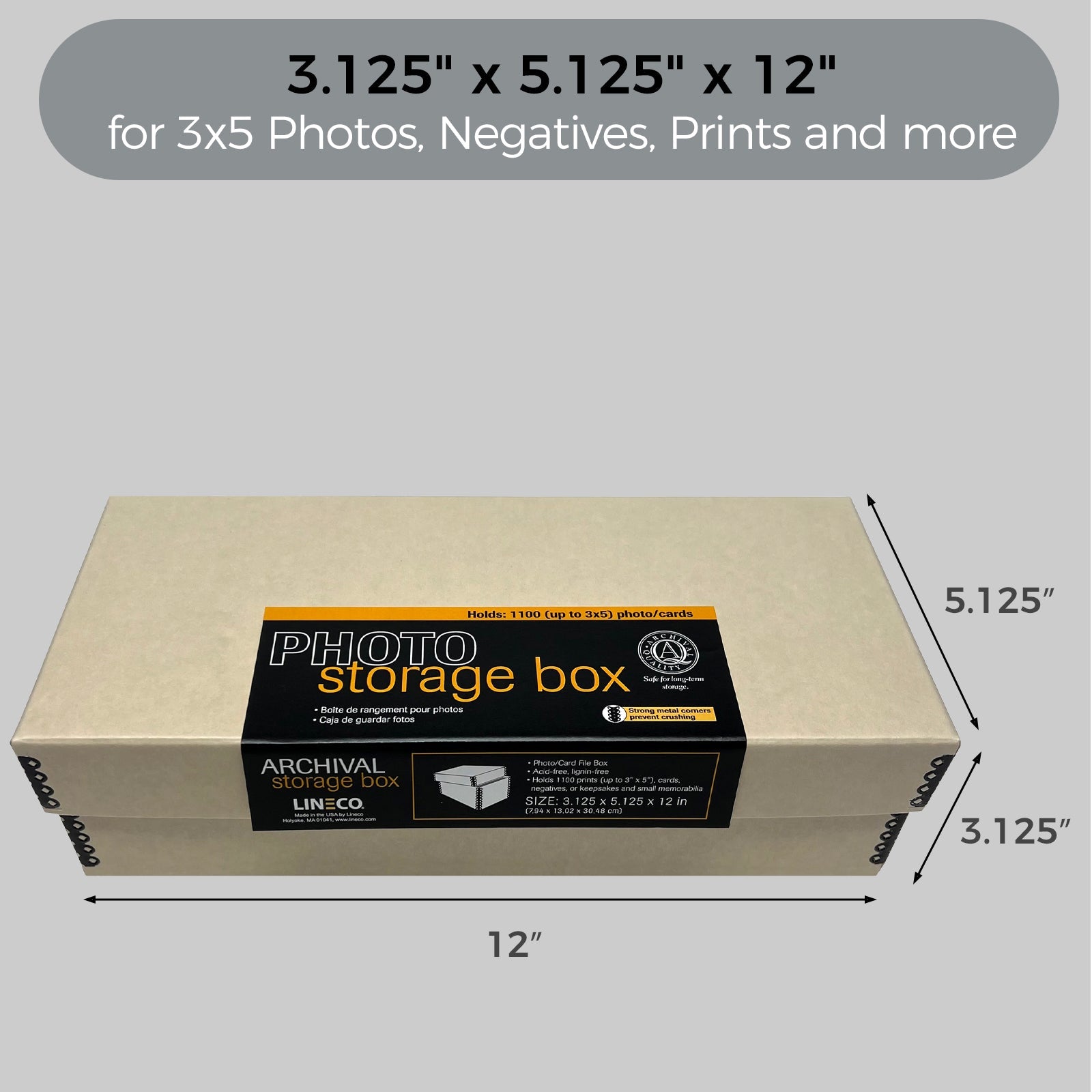 Golden State Art, Photo/ Card Storage Box with Removable Lid