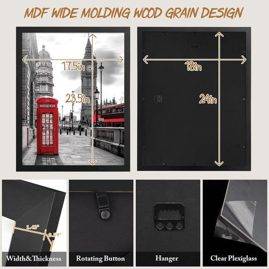 BOGO 18x24 Black MDF Frame - Pack of 8