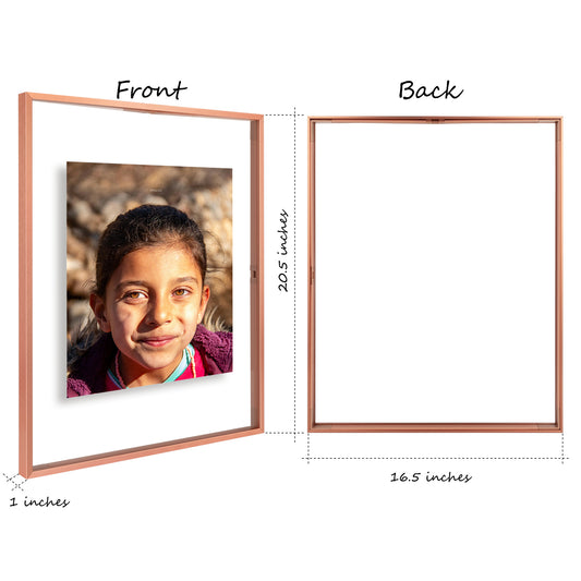 Clearance 16x20 Aluminum Floating Frame Rose Gold-Pack Of 6