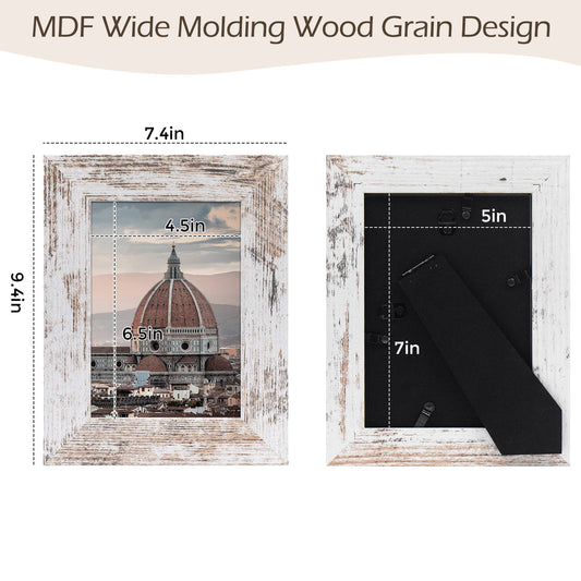 5x7 Distressed White Picture Frame-Pack of 12