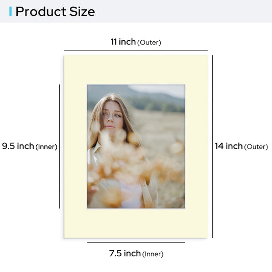 11x14 Mix Color Photo Mats with Whitecore Fits 8x10 Picture-Pack Of 20