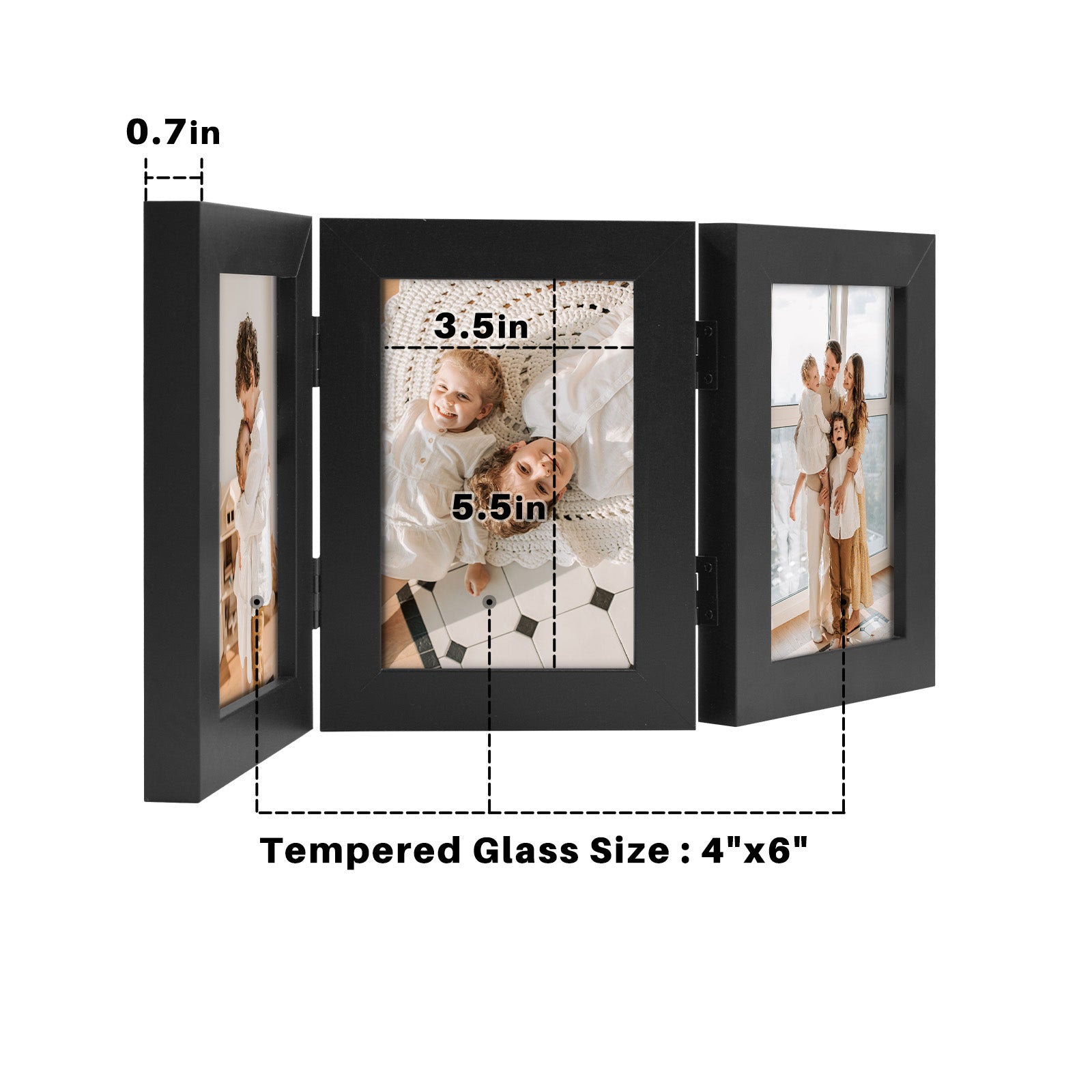 Clearance Three Picture Frame 0.71 Inch- Pack of 8 Picture Frames Golden State Art