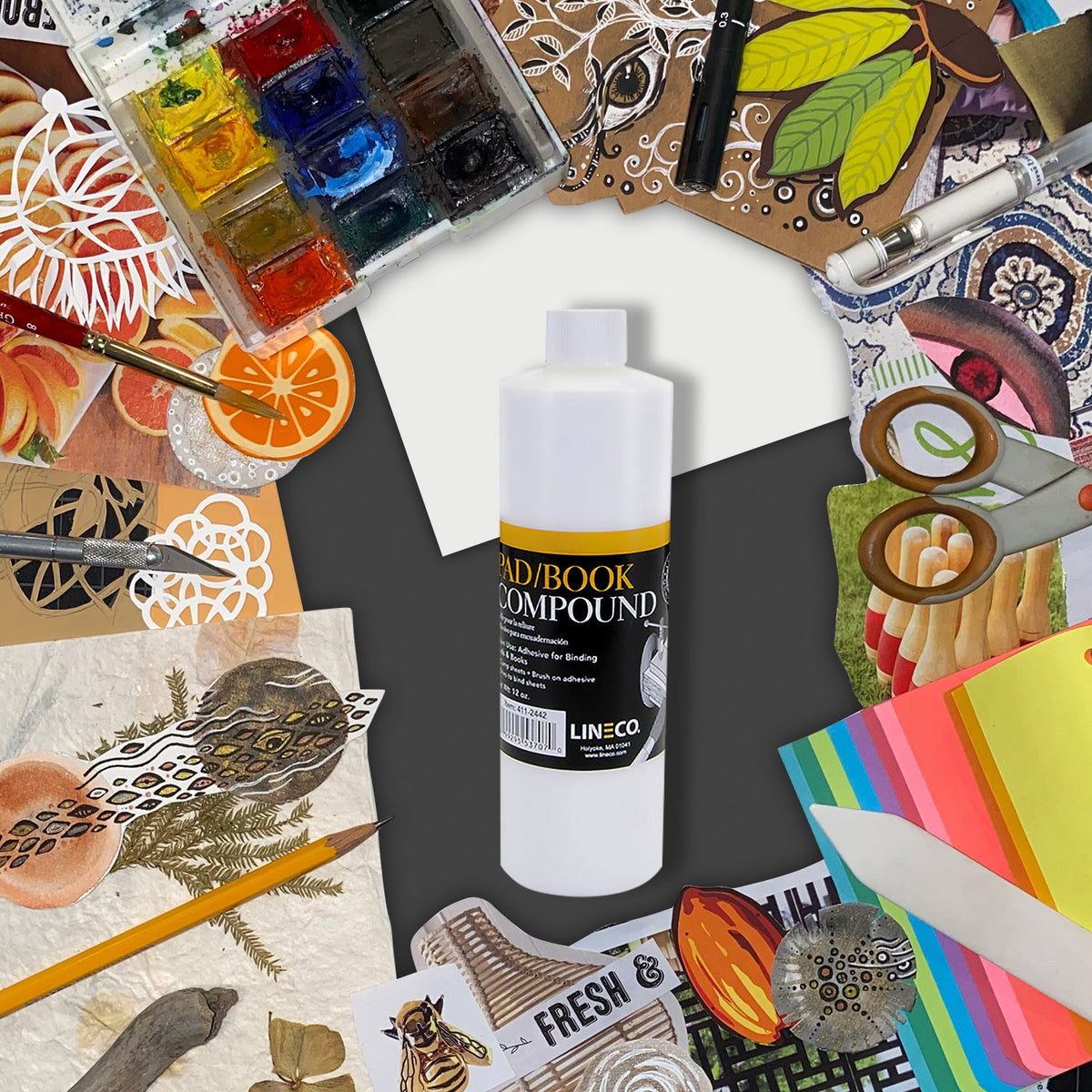 Lineco Archival Glaze Padding Compound Adhesive Glue 12 oz. – Golden ...