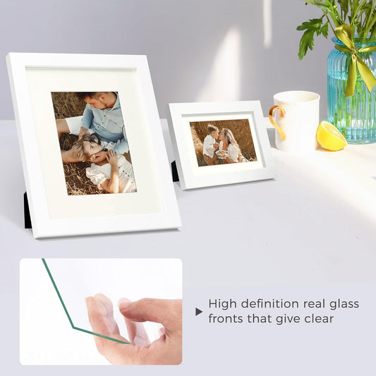 Gallery MDF Frame 0.71 Inch, Four 11x14, Eight 8x10, Sixteen 5x7 Frame - Pack of 28 White Color