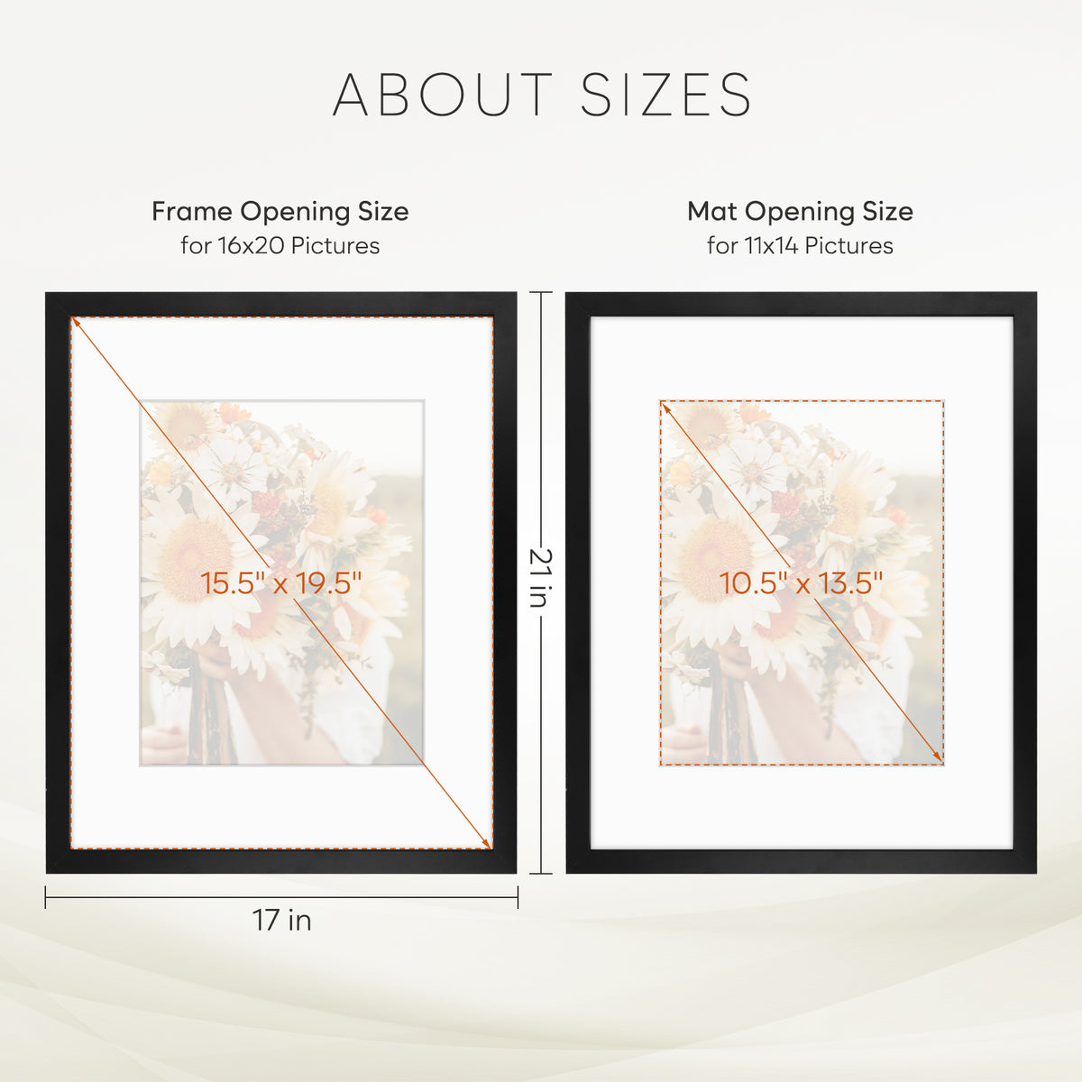 16x20 MDF Frame 0.71 Inch for 11x14 Picture with White Mat- Pack of 6 Picture Frames Golden State Art