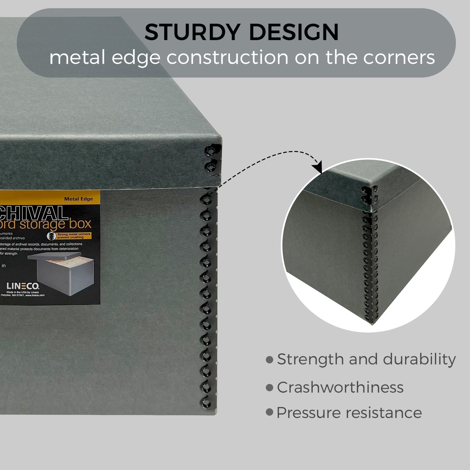 Golden State Art, Metal Edge Record Storage Box Golden State Art, Metal Edge Record Storage Box