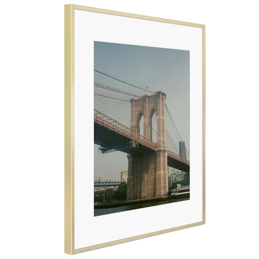 Aluminum Picture Frame with White Mat and Real Glass