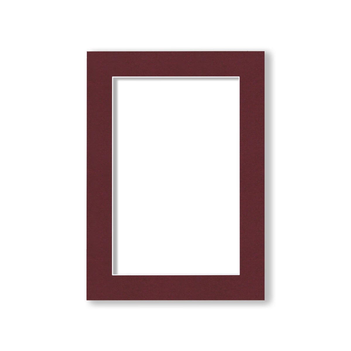 00 - 5x7 Pre-cut Matboard with Whitecore 4-PLY Maroon #124