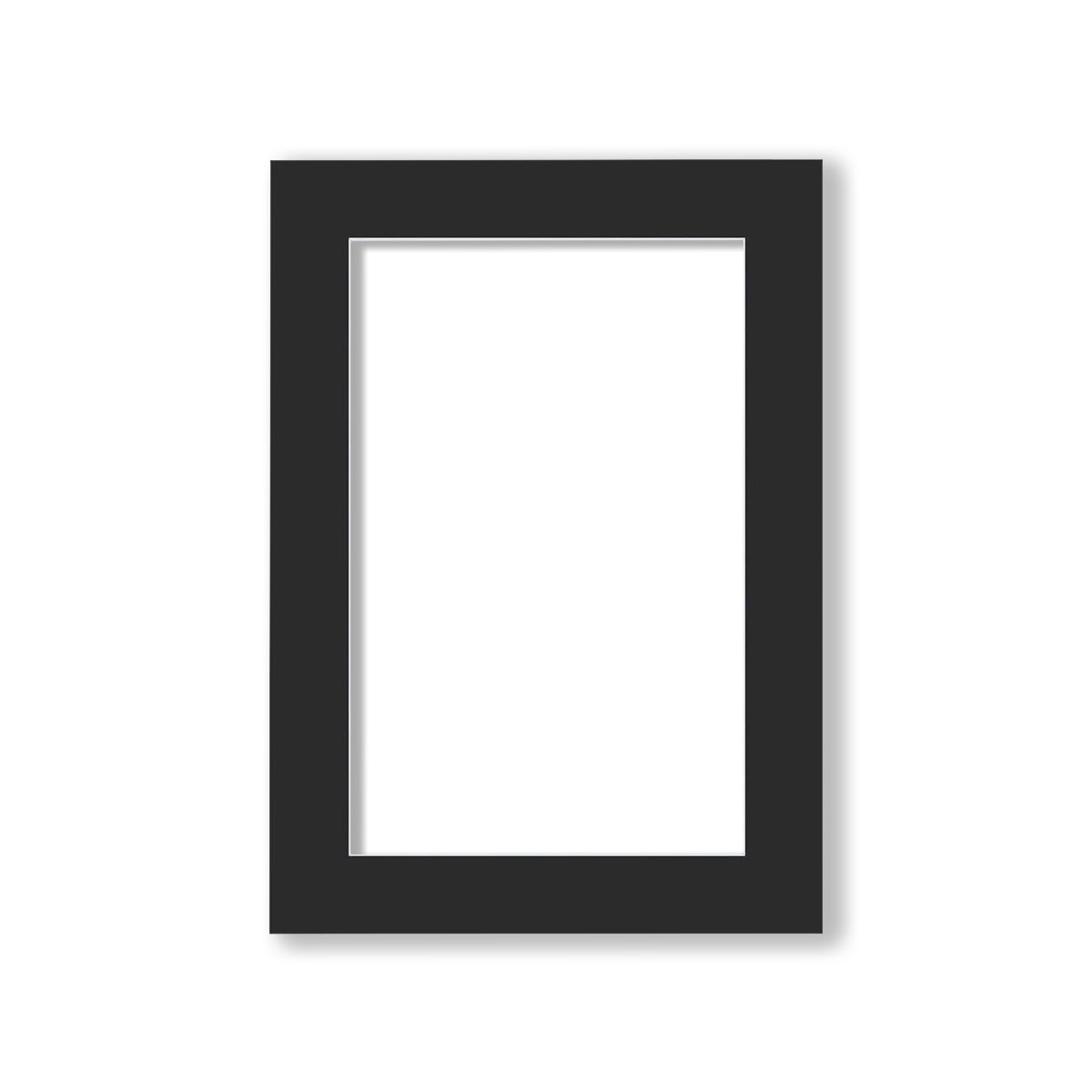 00 - 5x7 Pre-cut Matboard with Whitecore Tricom Black #142