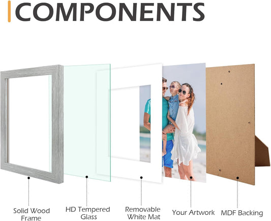 Clearance 8x10 Wood Frame for 5x7 Photo 0.75 Inch - Pack of 10