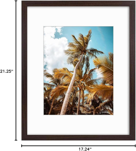 16x20 MDF Frame 0.71 Inch for 11x14 Picture with White Mat- Pack of 6