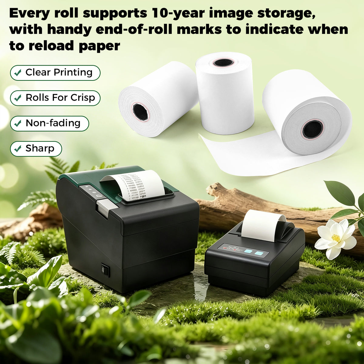 2 1/4 in. x 85 ft Thermal Paper POS Rolls(200 Rolls) Thermal paper Golden State Art