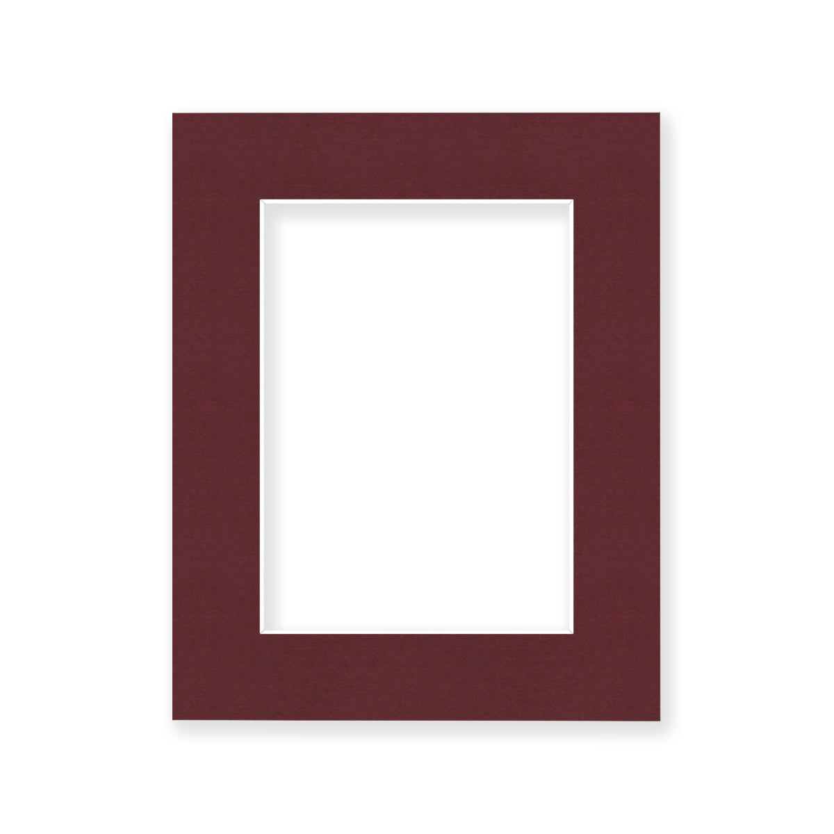 01 - 8x10 Pre-cut Matboard with Whitecore 4-PLY 5x7 Maroon #124