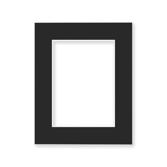 01 - 8x10 Pre-cut Matboard with Whitecore Tricom Black #142