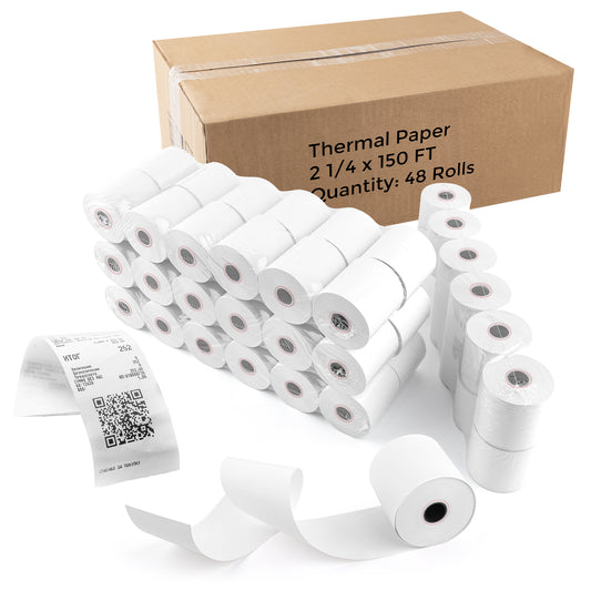 2 1/4 in. x 150 ft Thermal Paper POS Rolls(48 Rolls)