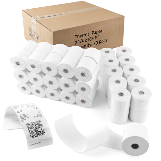 2 1/4 in.x 165 ft Thermal Paper POS Rolls(50 Rolls)