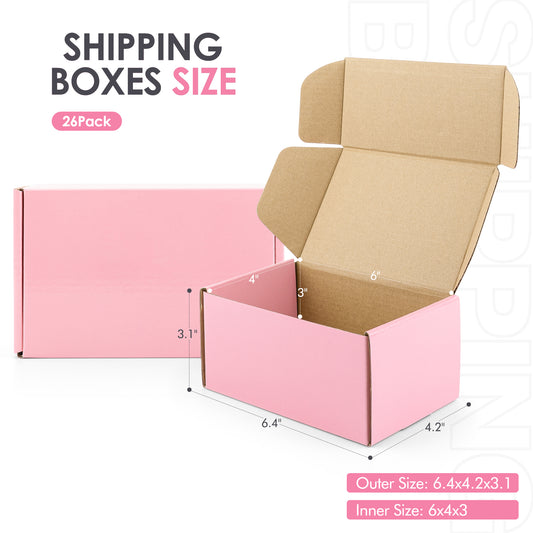 Pack of 26,Shipping Boxes,Corrugated Cardboard Mailing Box for Small Business, Tab Locking Literature Mailer for Moving, Packing and Storing