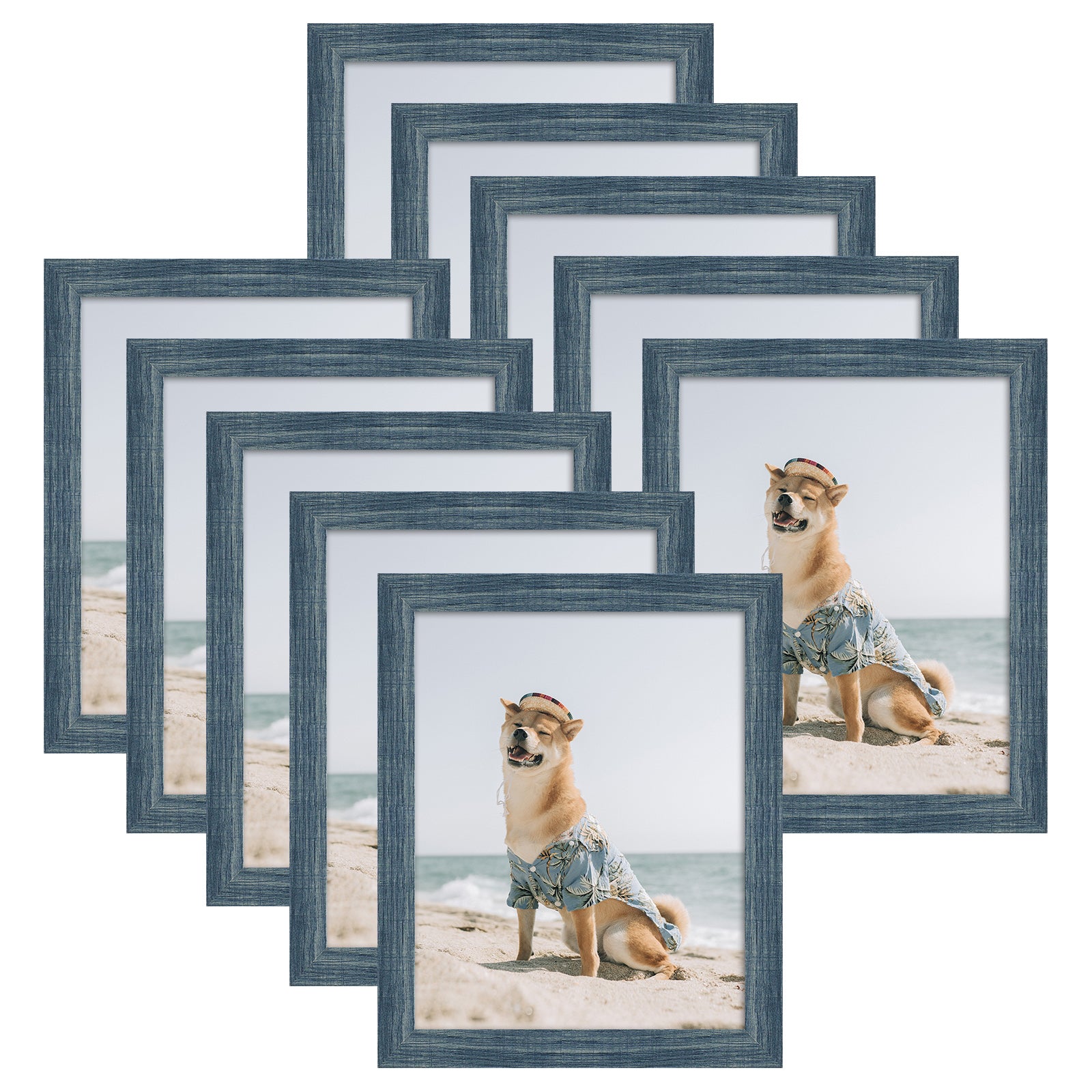 8x10 Picture Frame for 5x7 Photo with Ivory Mat and Real Glass (10 Pack) Picture Frame GSA