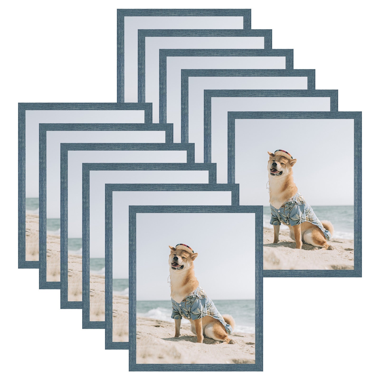 11x14 Picture Frame for 8x10 Photo with Ivory Mat and Real Glass (12 Pack) Picture Frame Golden State Art