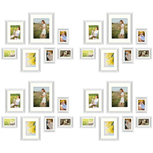 Clearance Gallery MDF Frame 0.71 Inch, Four 11x14, Eight 8x10, Sixteen 5x7 Frame - Pack of 28