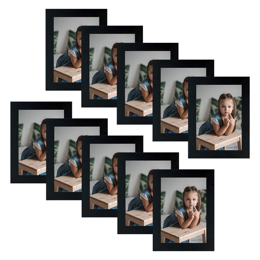 BOGO 5x7 Black MDF Frame 0.71 Inch for 5x7 Picture - Pack of 10