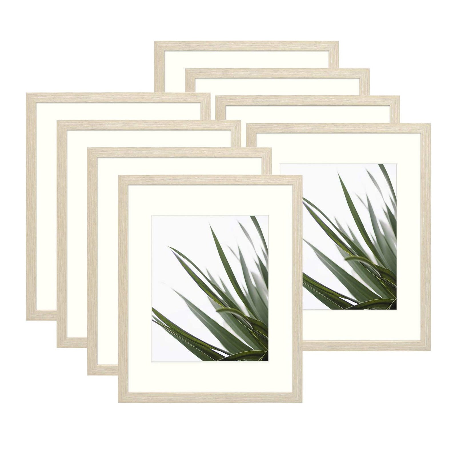 11x14 Shadowbox Picture Frame For 8x10 Photo with Ivory Mat and Real Glass (8 Pack) Beige Picture Frame Golden State Art