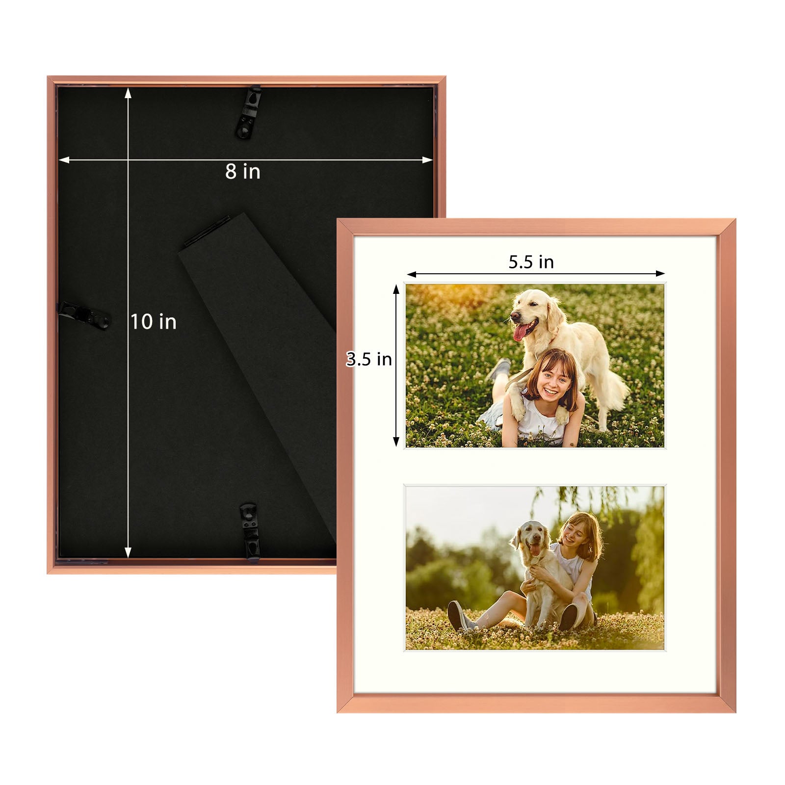 12 Pack/8x10 Matted to 4x6/Rose Gold