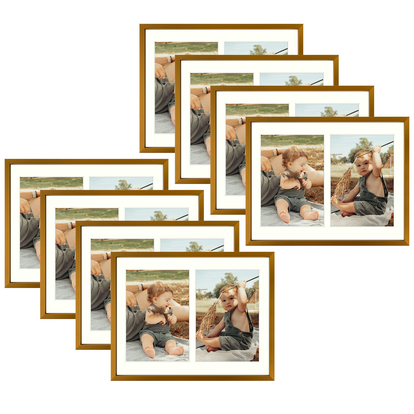 8 Pack/8.5x11 Matted to 5x7/Bronze