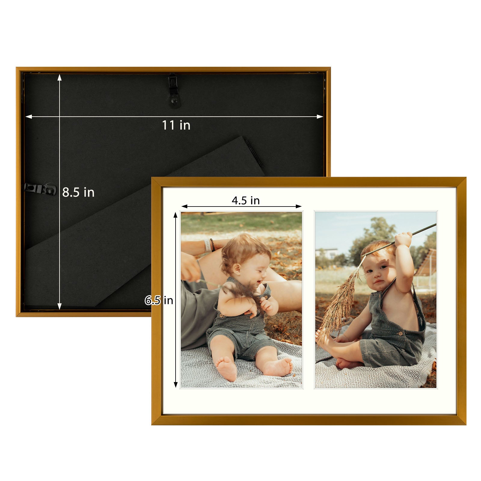 8 Pack/8.5x11 Matted to 5x7/Bronze