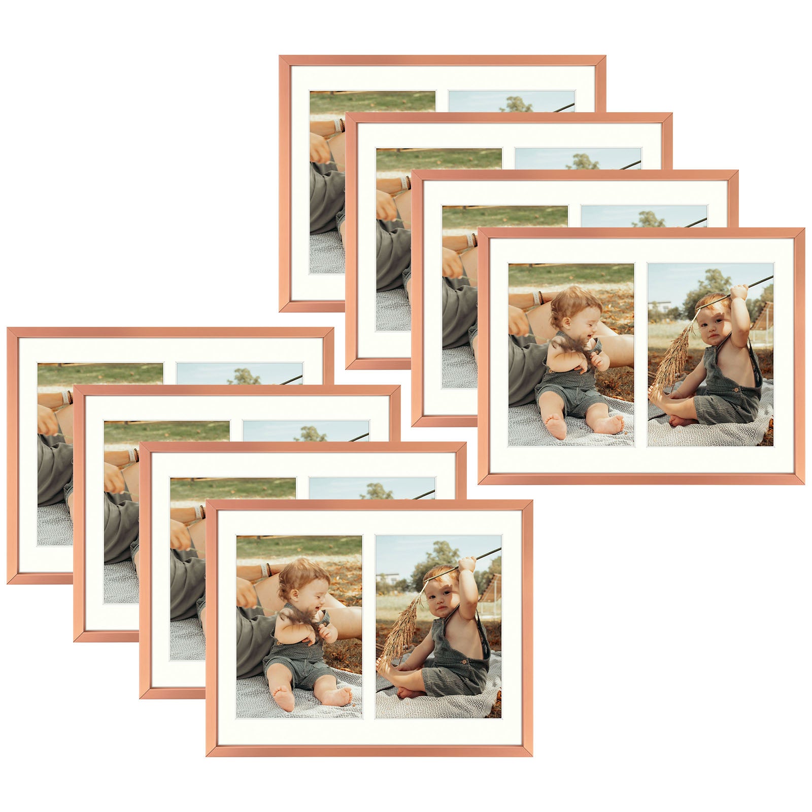 8 Pack/8.5x11 Matted to 5x7/Rose Gold