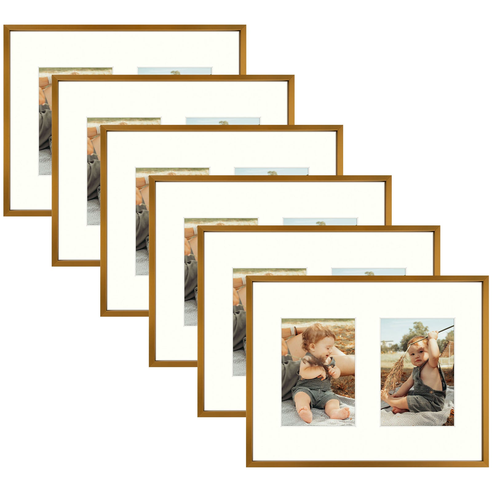 6 Pack/11x14 Matted to 5x7/Bronze