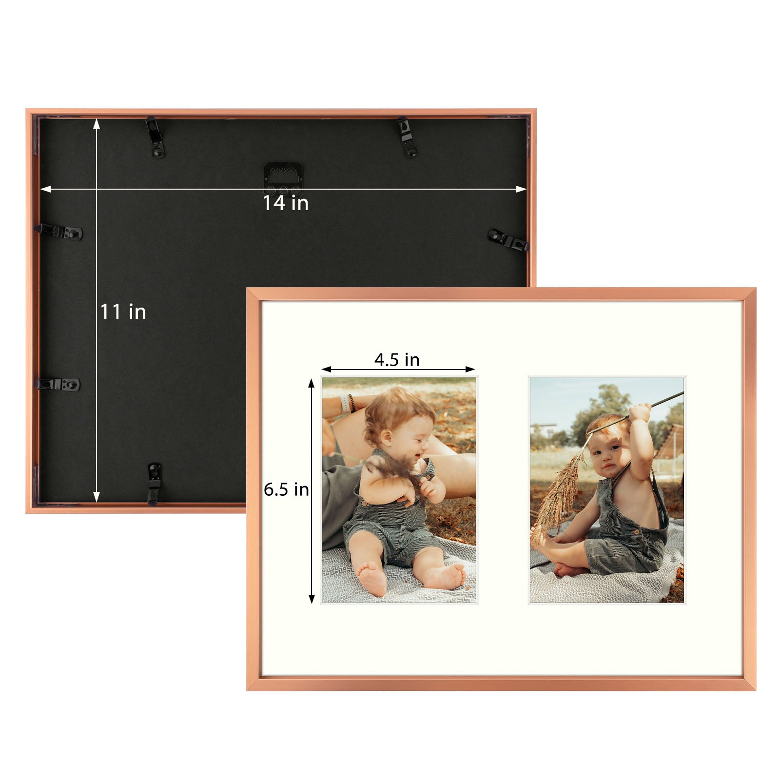 6 Pack/11x14 Matted to 5x7/Rose Gold