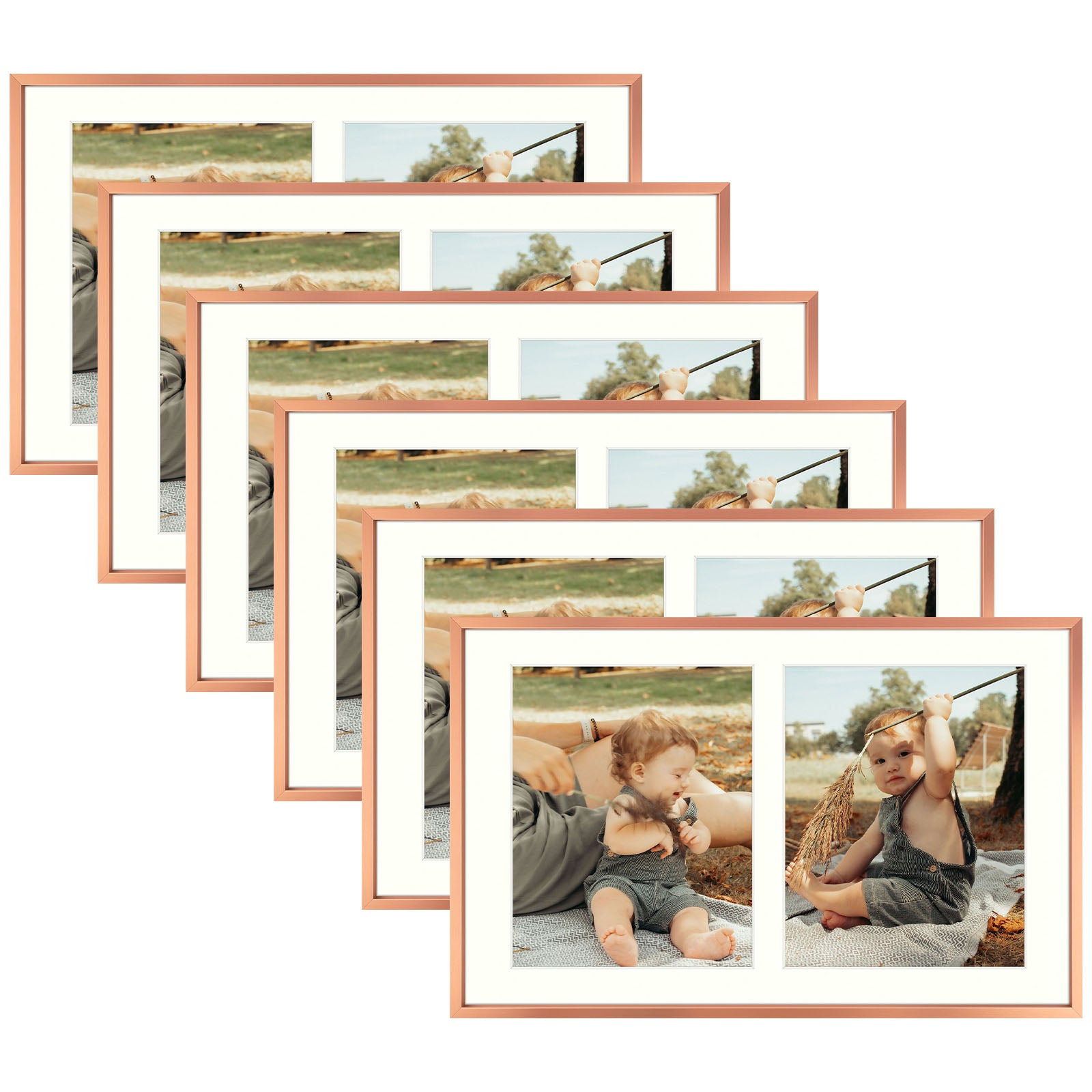 6 Pack/12x19 Matted to 8x10/Rose Gold