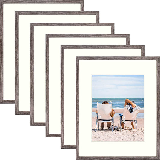 16x20 MDF Shadow Frame for 11x14 Picture and Ivory Mat (6 Pack) Grey Picture Frame Golden State Art