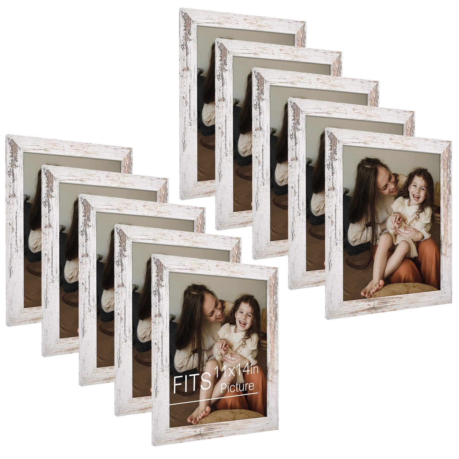 11x14 Picture Frame with Real Glass (10 Pack) White Picture Frame GSA