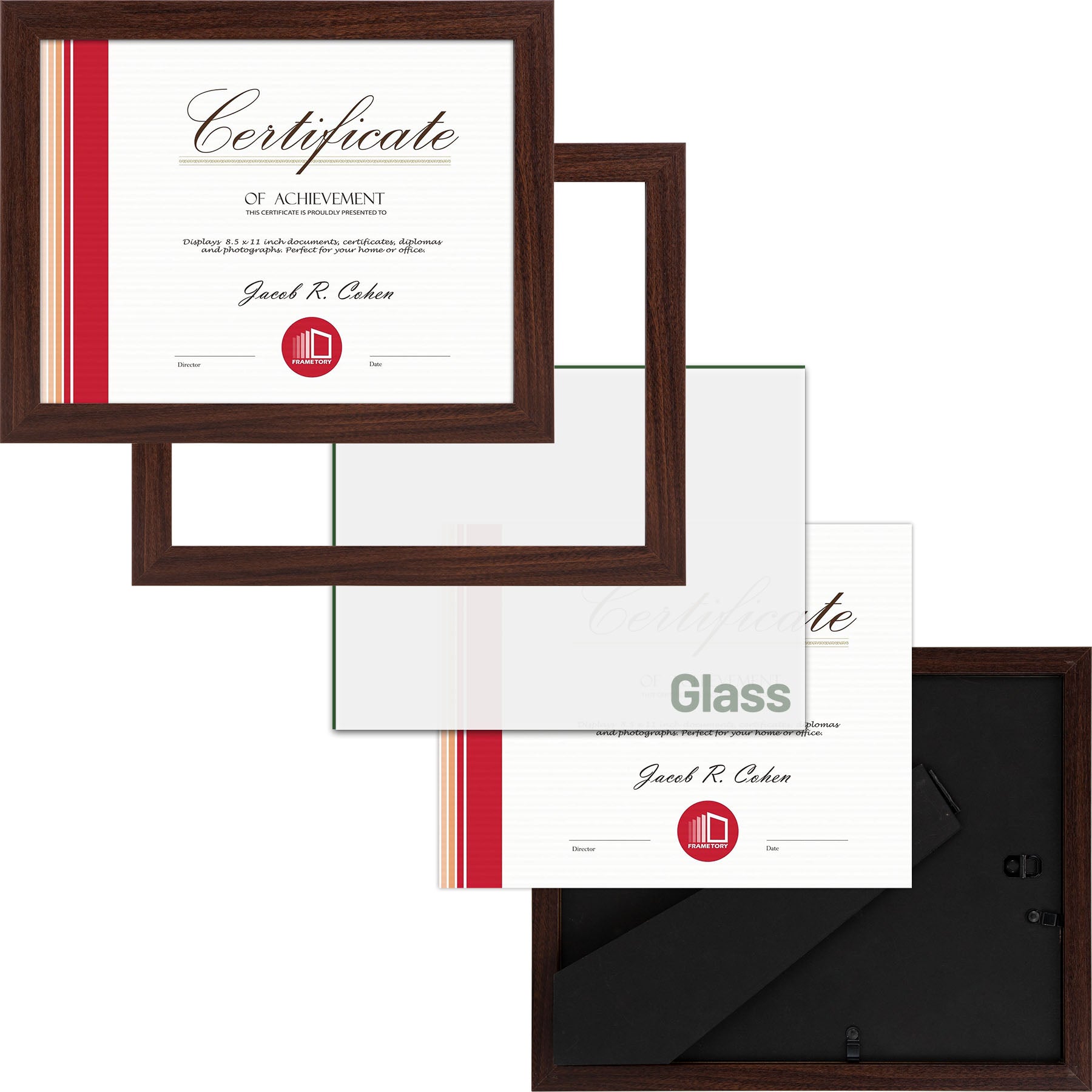 8.5x11 Diploma Picture Frame with Real Glass (10 Pack) Picture Frame GSA