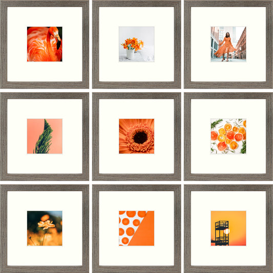 Clearance 8x8 Grey MDF Frame 1.3 Inch for 4x4 Picture - Pack of 9