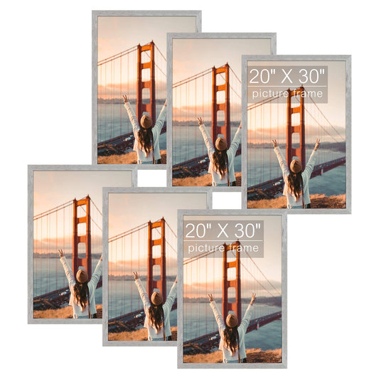 Poster Frame with Acrylic Glass (6 Pack) 20x30 Grey Picture Frame GSA