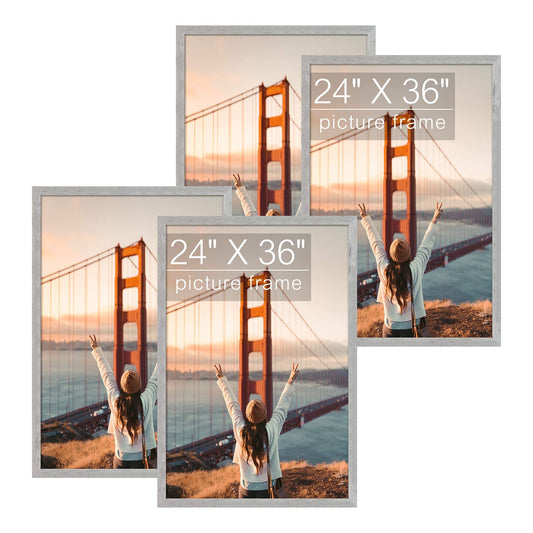 24X36 Poster Frame with Acrylic Glass (4 Pack) Grey Picture Frame GSA