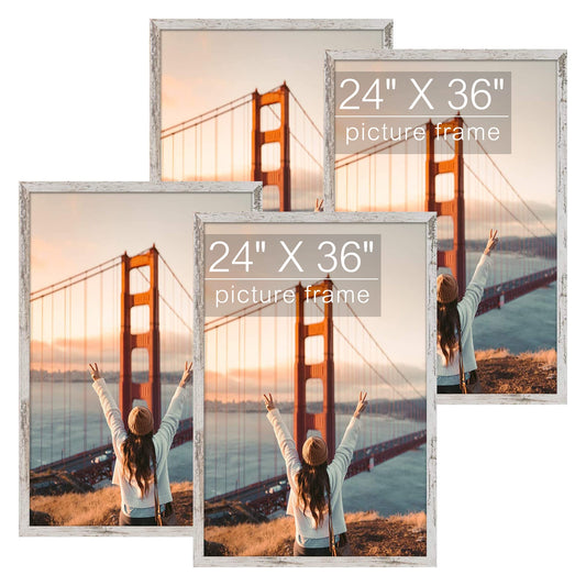 24X36 Poster Frame with Acrylic Glass (4 Pack) White Picture Frame GSA