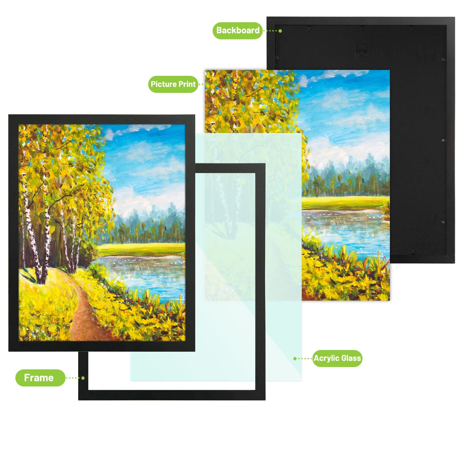 Poster Frame with Acrylic Glass (6 Pack) Picture Frame GSA