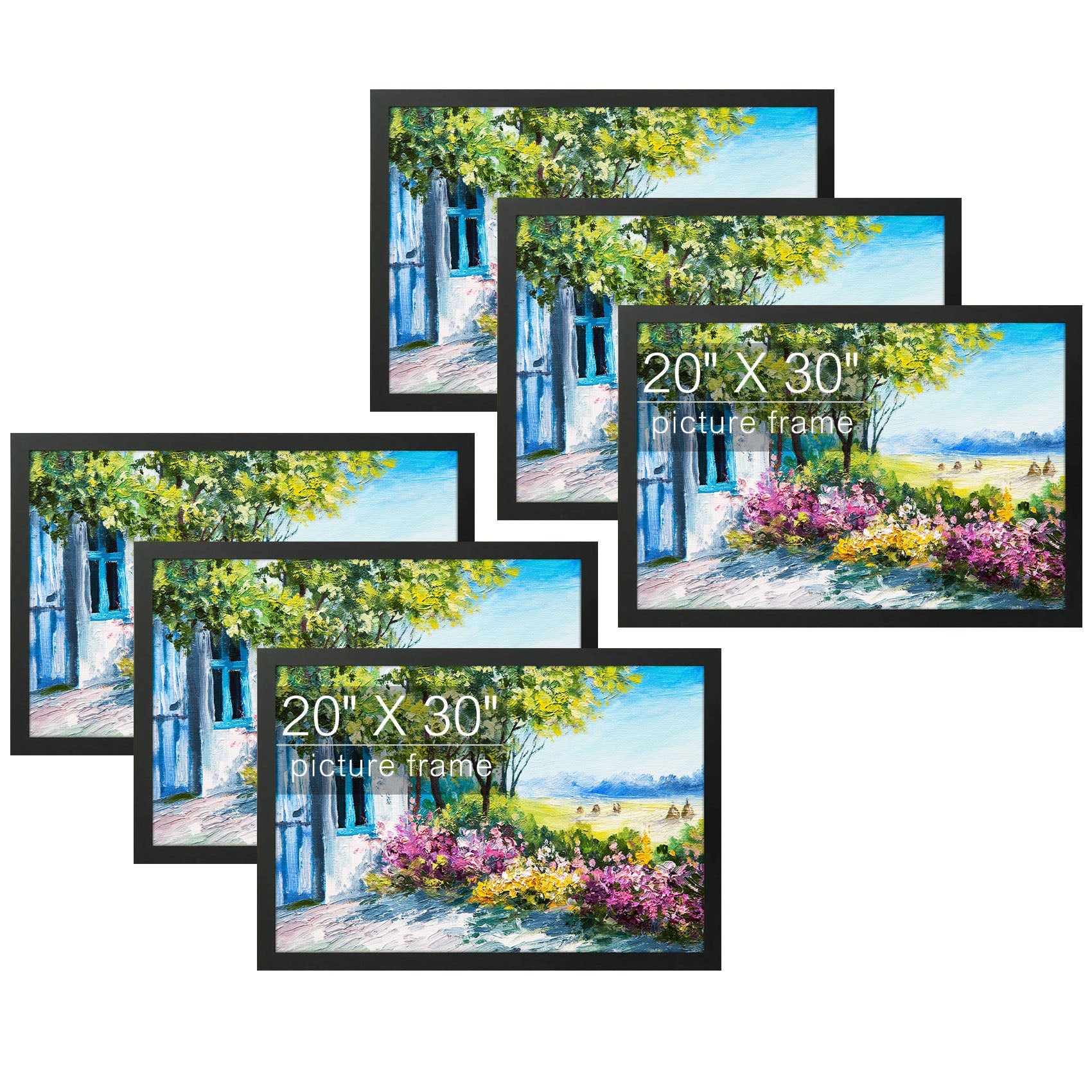 Poster Frame with Acrylic Glass (6 Pack) 20x30 Black Picture Frame GSA