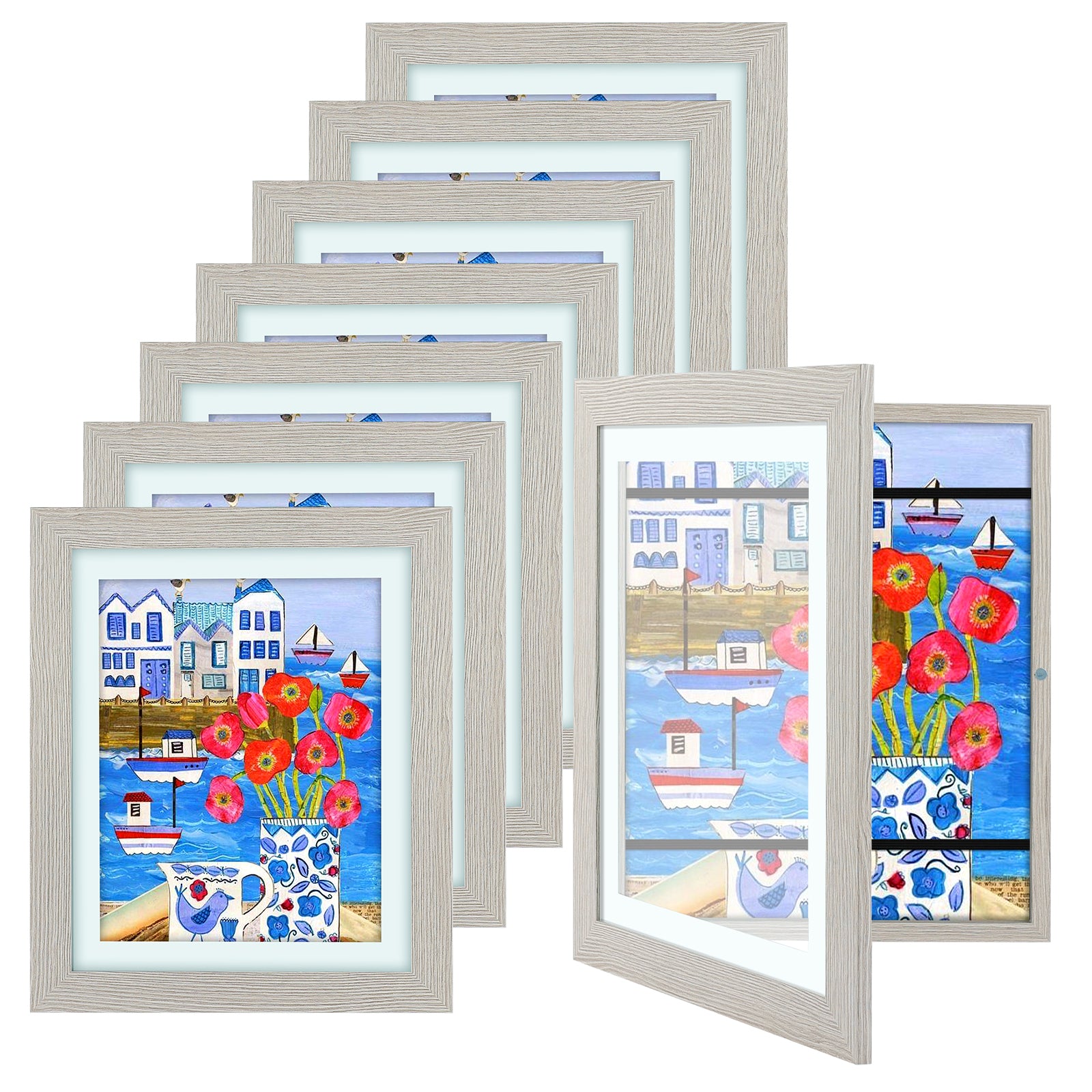 10x12.5 Kids Art Frames(8 Pack) Grey Picture Frame GSA